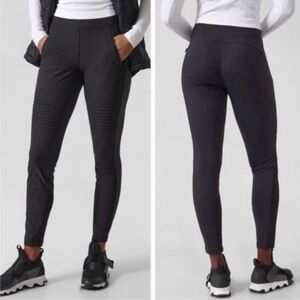 Like New - Athleta Hylands Hybrid Moto Tights - size 8 - black
